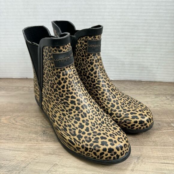 NWOT London Fog Women’s Rain Boot Size 7, Cheetah Print. - Picture 3 of 10